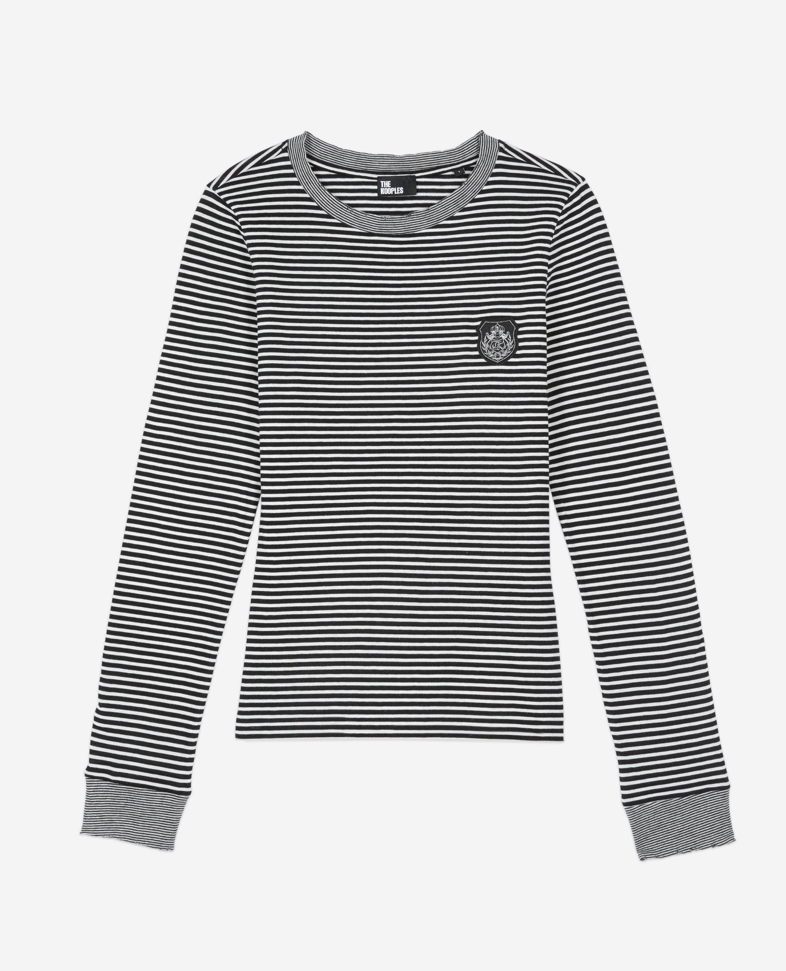 Long-Sleeved Striped T-Shirt | Women | Black x White