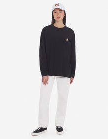 Unisex | Fox Head Patch Regular Long-Sleeved Tee-Shirt | Black
