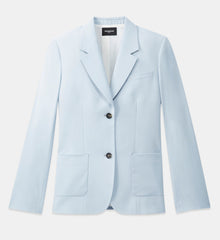 Sky Wool Straight Formal Jacket | Women | Light Blue