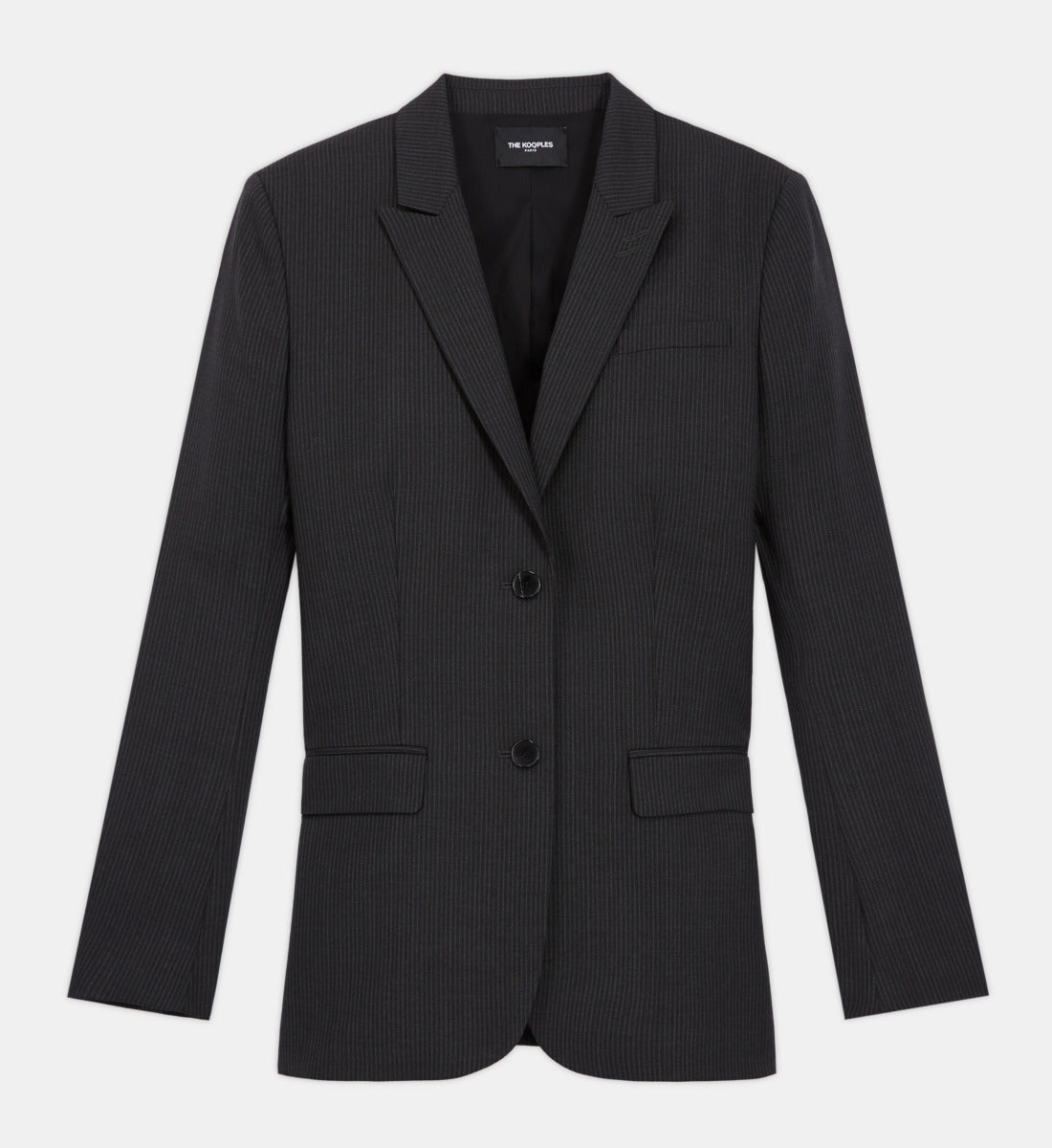 Striped Wool Suit Jacket | Women | Black x White