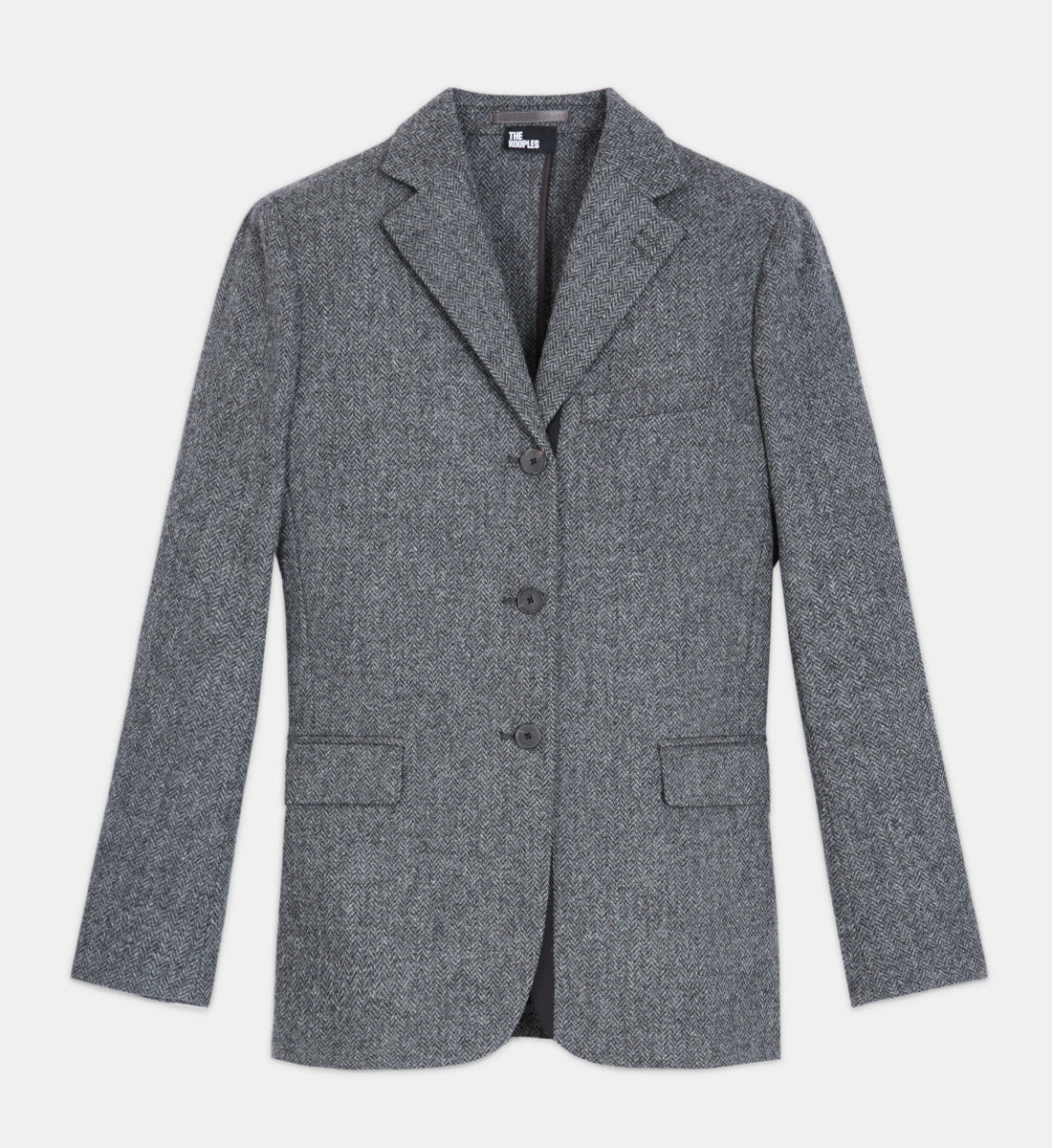 Wool Jacket With Gray Motif | Women | Grey