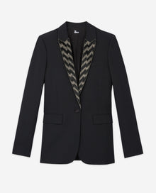 Jacket With Pearl Details | Women | Black