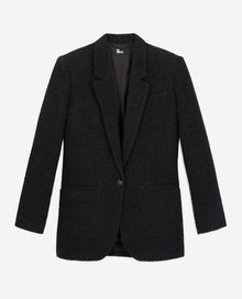 Tweed Blazer With Silver Details | Women | Black