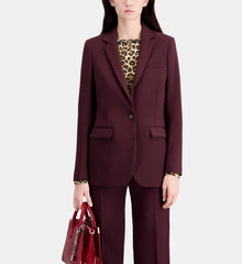 Crepe Suit Jacket | Women | Burgundy