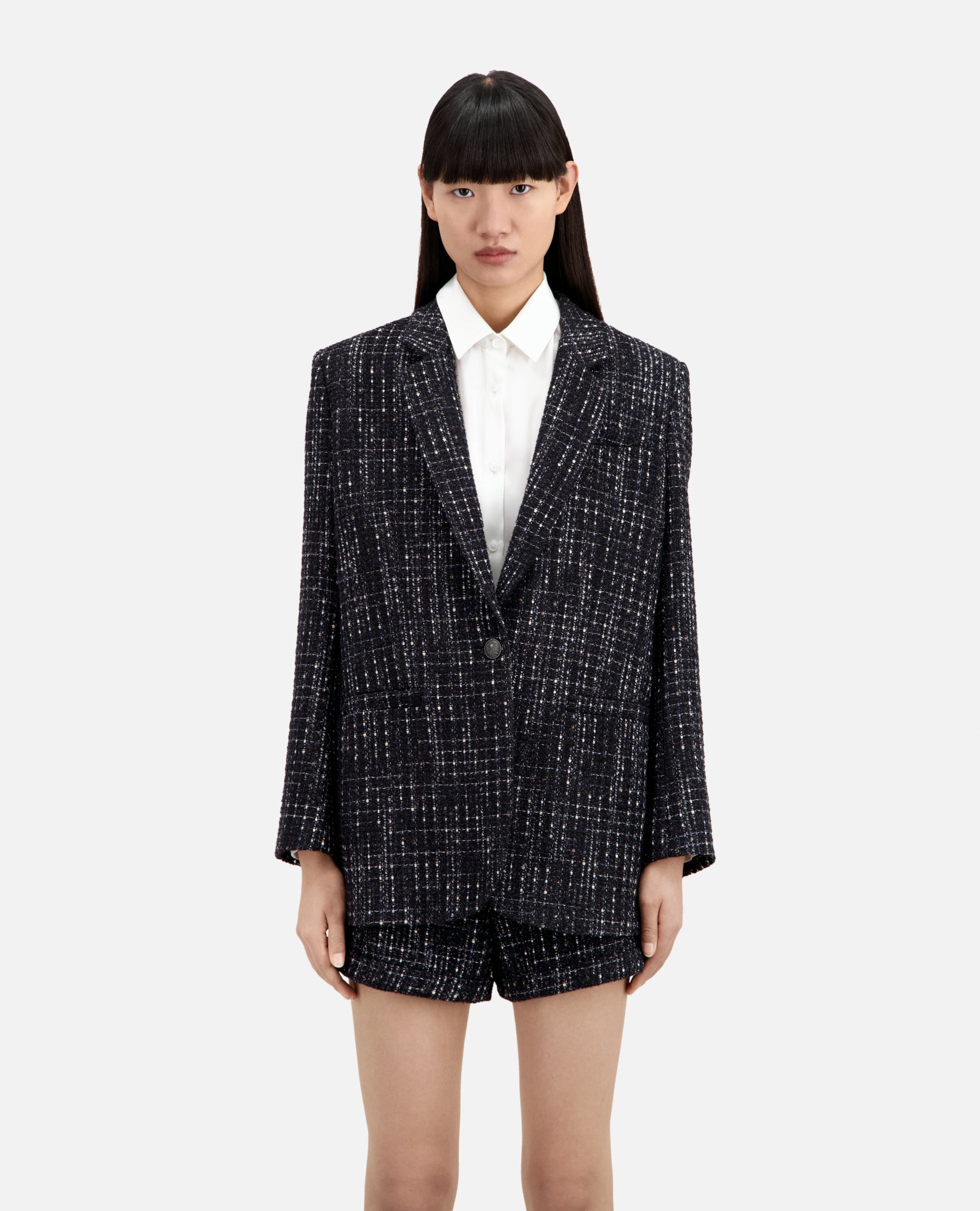 Tweed Suit Jacket | Women | Black x White