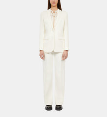 Crepe Suit Jacket Straight Cut | Women | Ecru