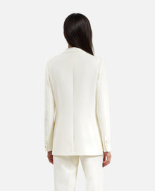 Crepe Suit Jacket Straight Cut | Women | Ecru