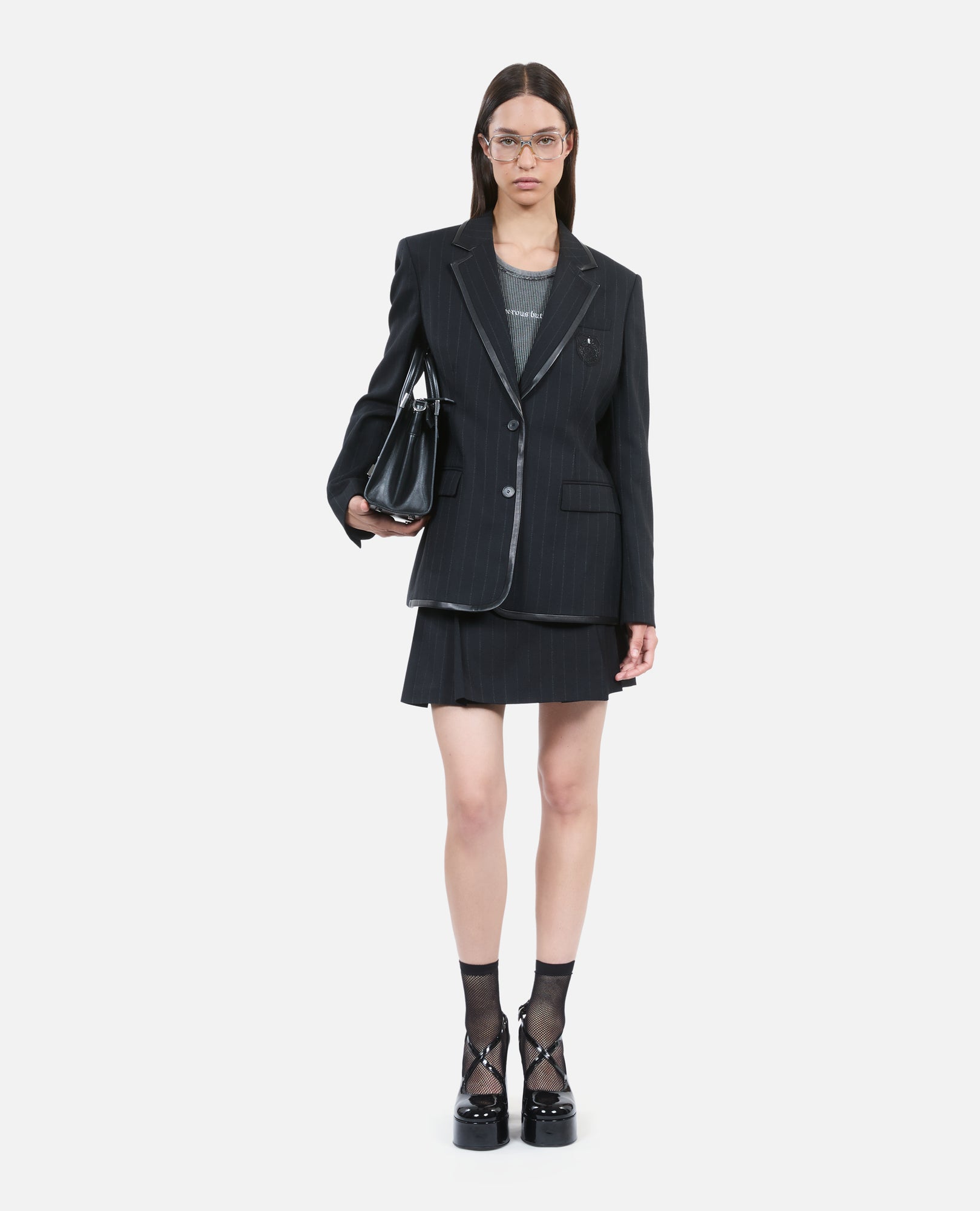 Striped Wool-Blend Jacket | Women | Black