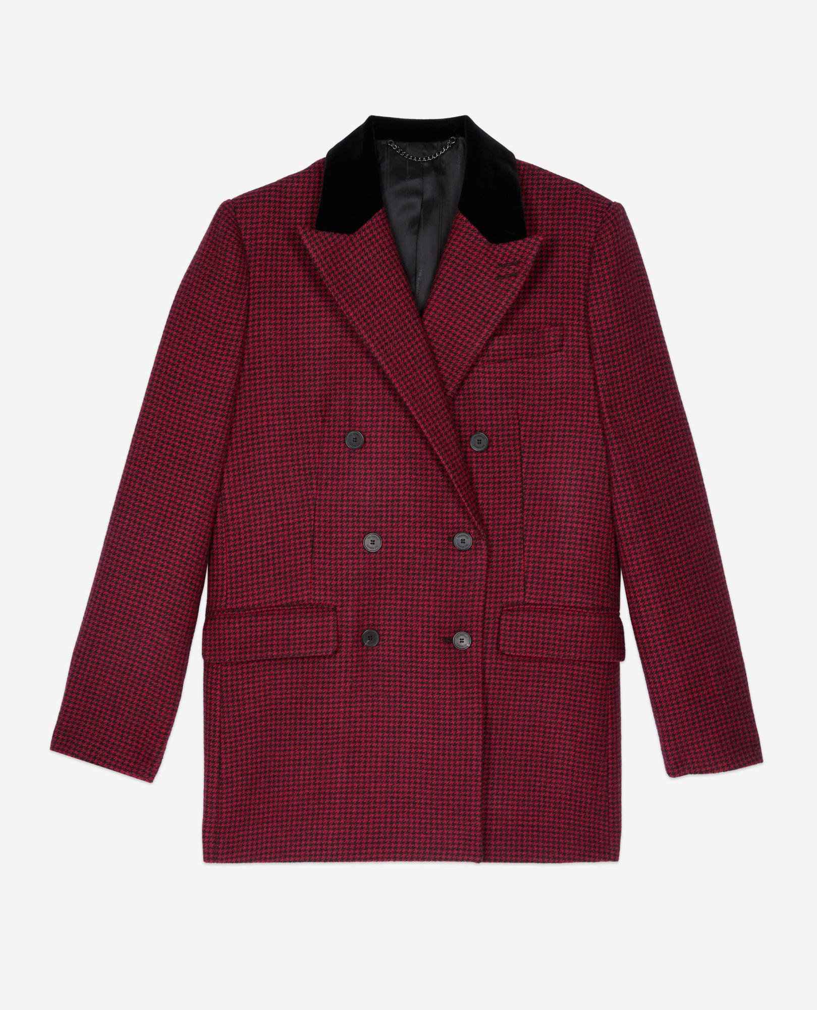 Houndstooth Blazer | Women | Black x Red