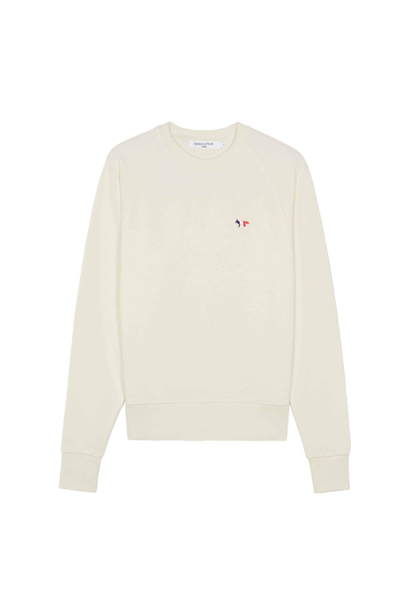 Womens | Tricolor Fox Patch Adjusted Cotton Sweatshirt | Ecru
