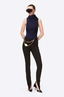 Sleeveless Twisted Knit Top | Midnight Blue