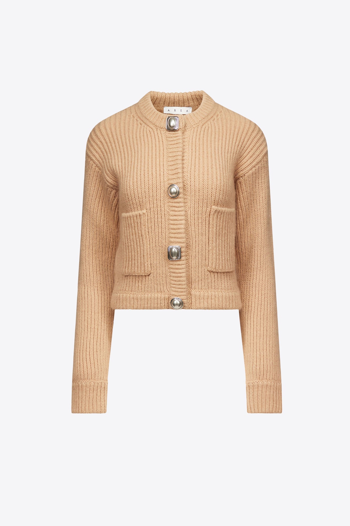 Gemstone Button Knit Cardigan | Light Beige