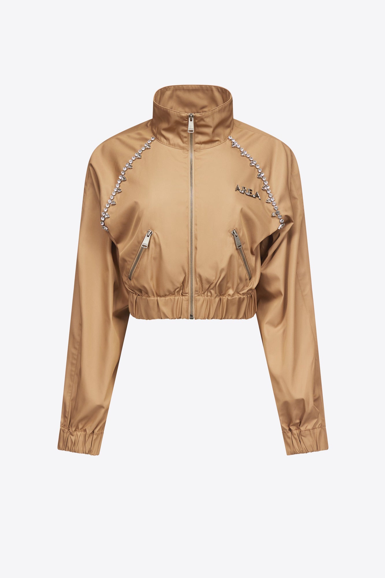 Crystal Trim Track Jacket | Camel