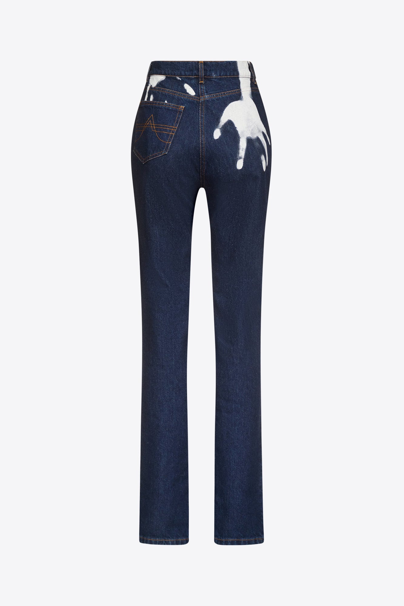 Handprint Straight Leg Jean | Dark Blue