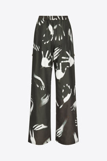 Handprint Slit Track Pant | Black/White