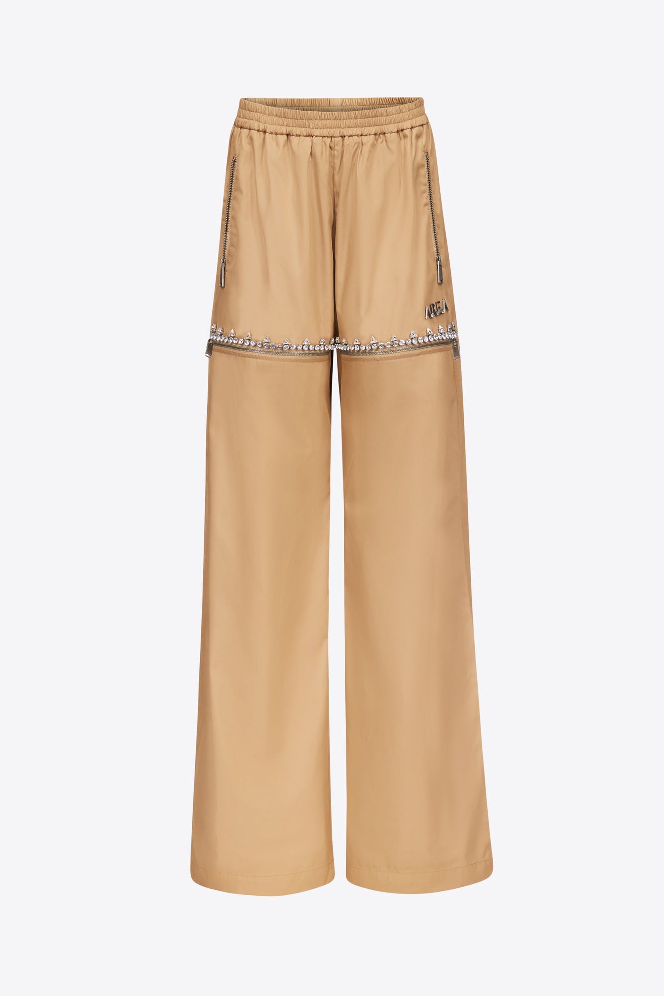 Crystal Slit Track Pant | Camel