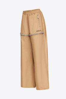 Crystal Slit Track Pant | Camel