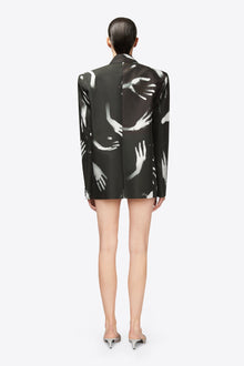 Handprint Oversized Blazer | Black/White