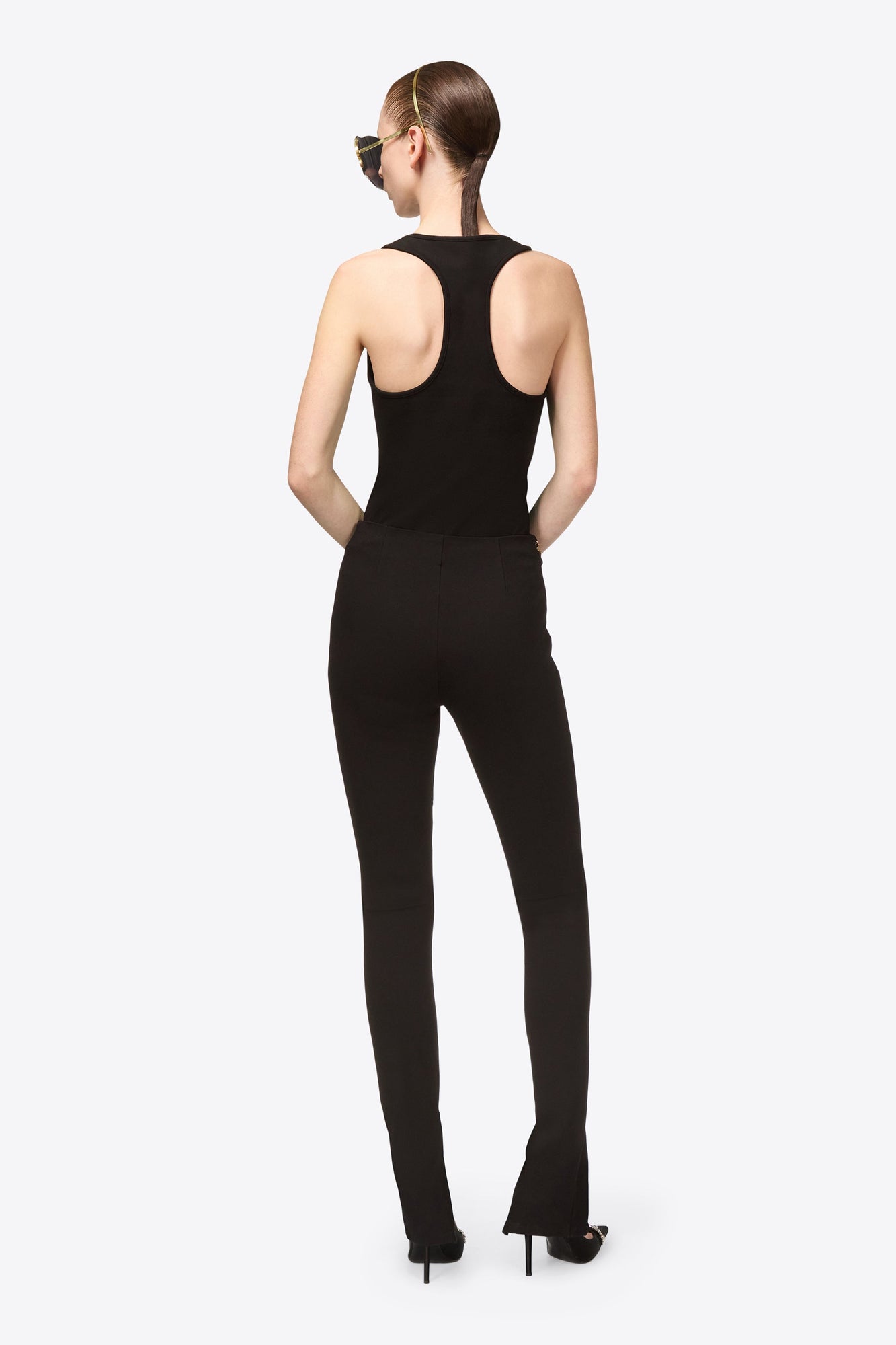 Chain Plate Belt Legging | Black