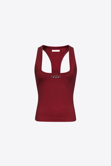 'AREA' Nameplate Racerback Tank Top | Burgundy