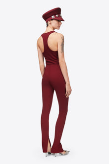 Chain Plate Belt Legging | Burgundy
