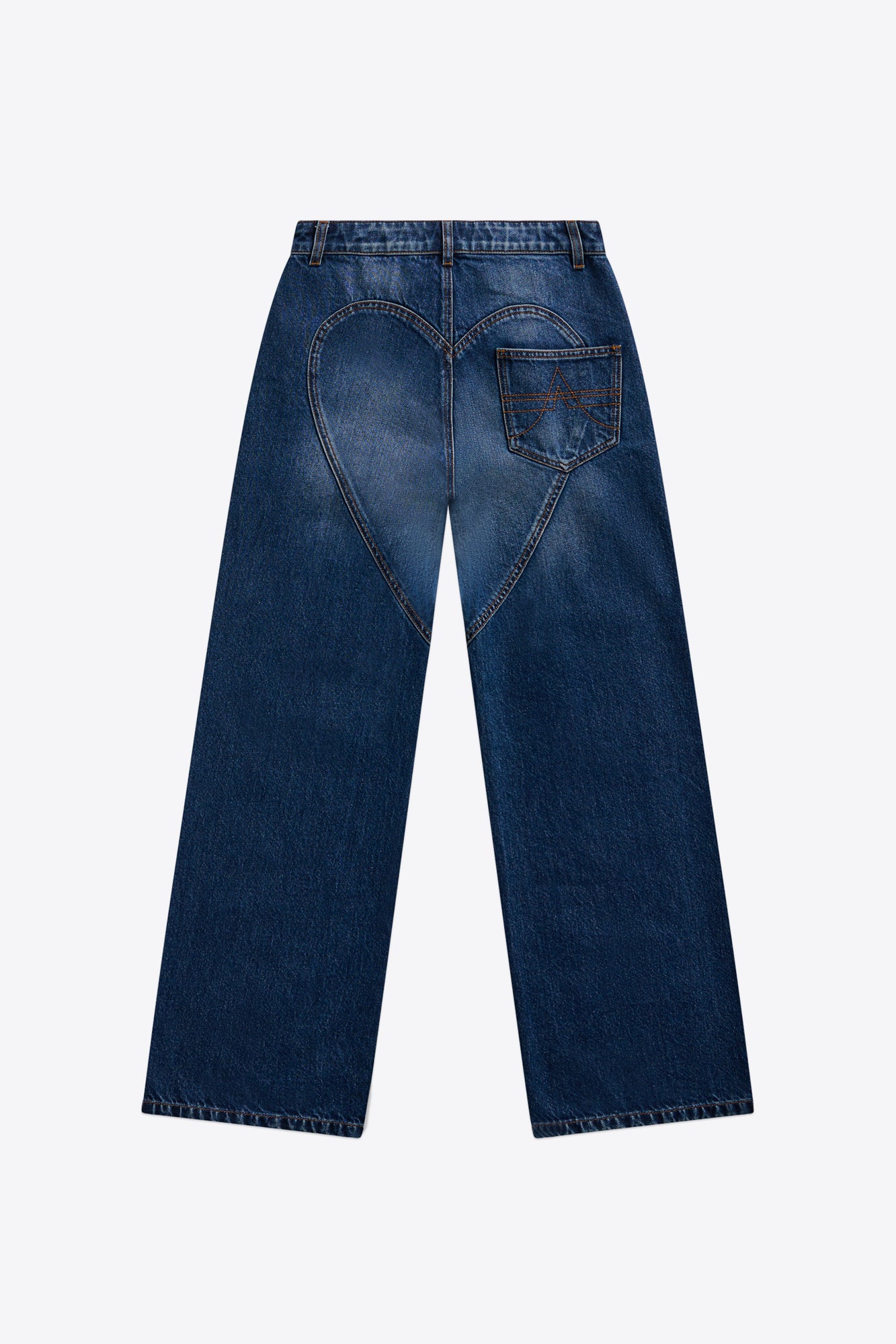 Crystal Chain Cutout Relaxed Jean | Medium Blue