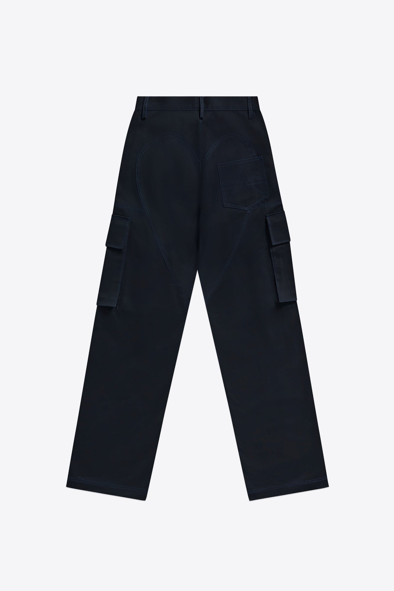 Embroidered Flower Cargo Pant | Midnight Blue