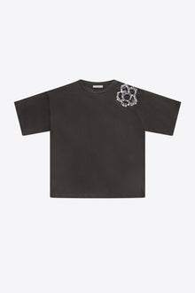 Crystal Cluster Flower T-Shirt | Charcoal