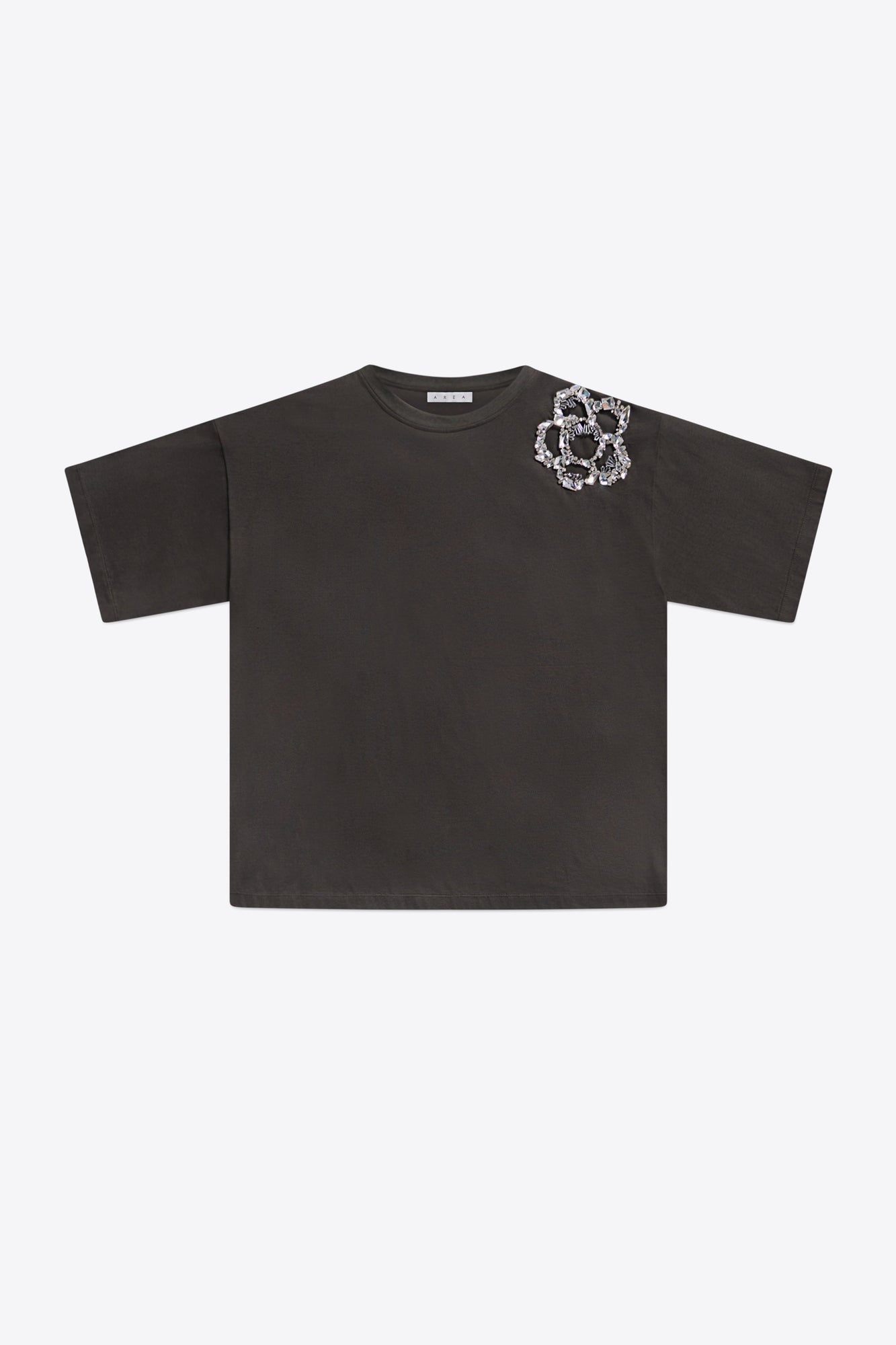 Crystal Cluster Flower T-Shirt | Charcoal