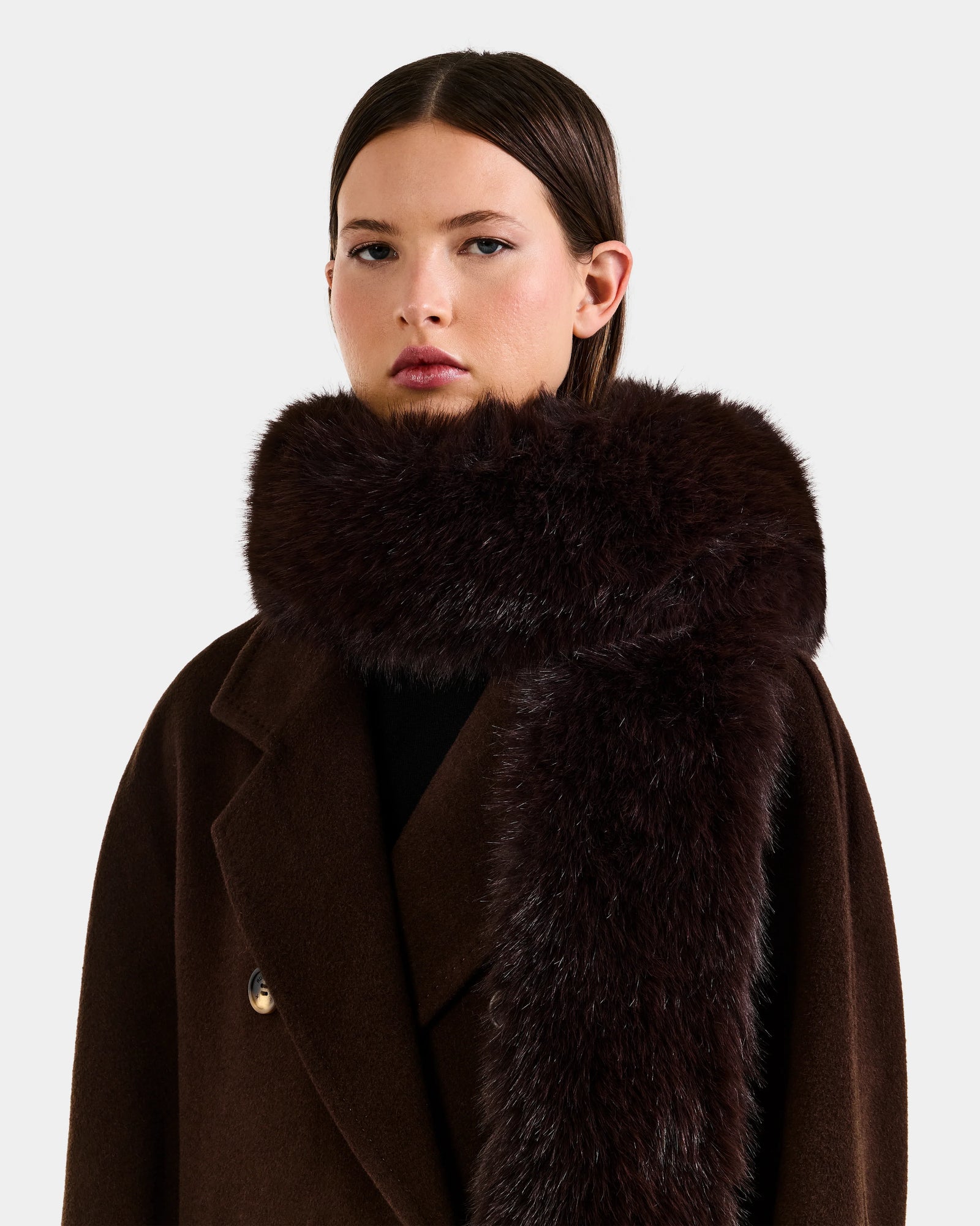 Women | Faux Fur Scarf CARMY L425534 | Espresso