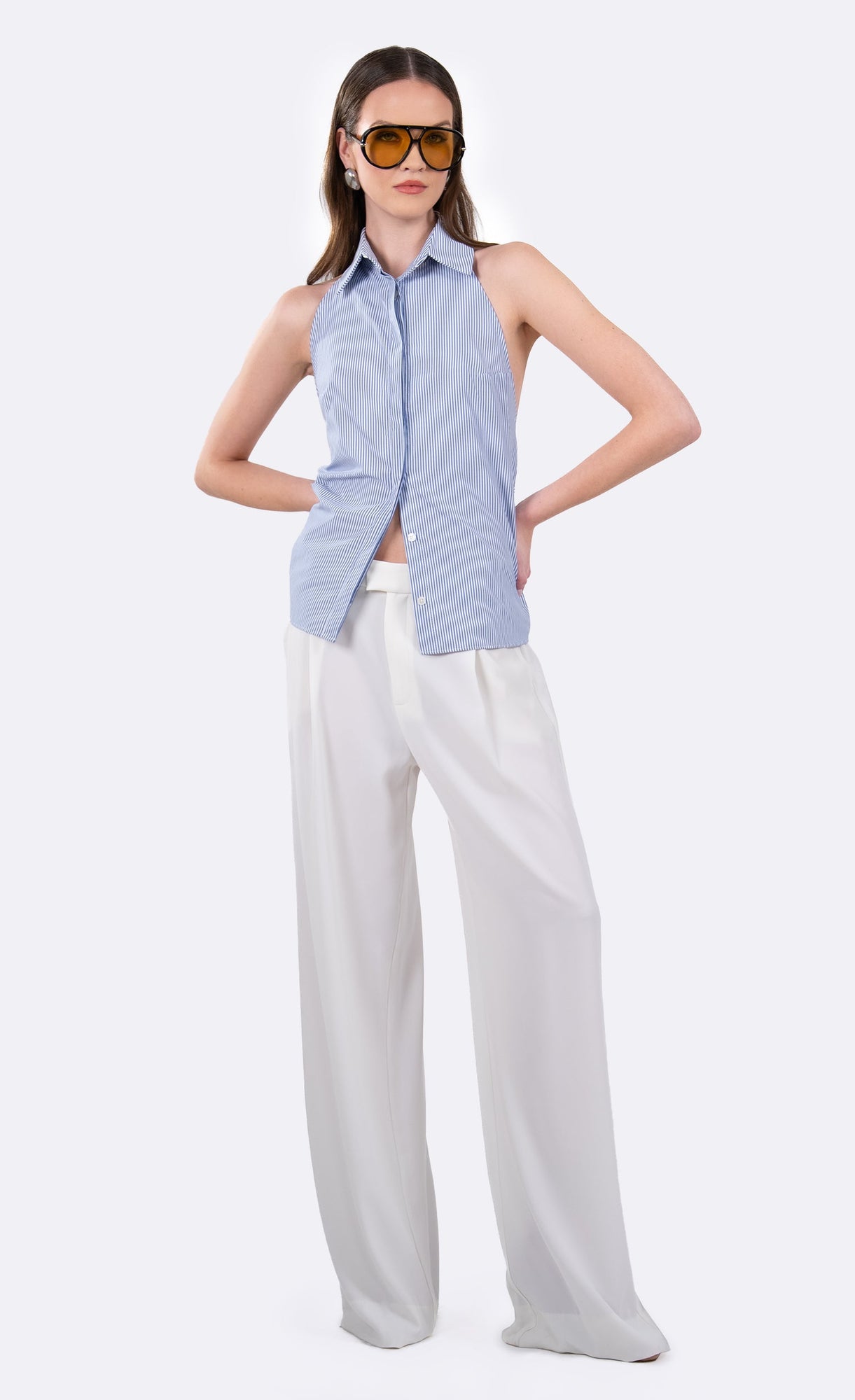 Pamela Top | Blue/White Stripe