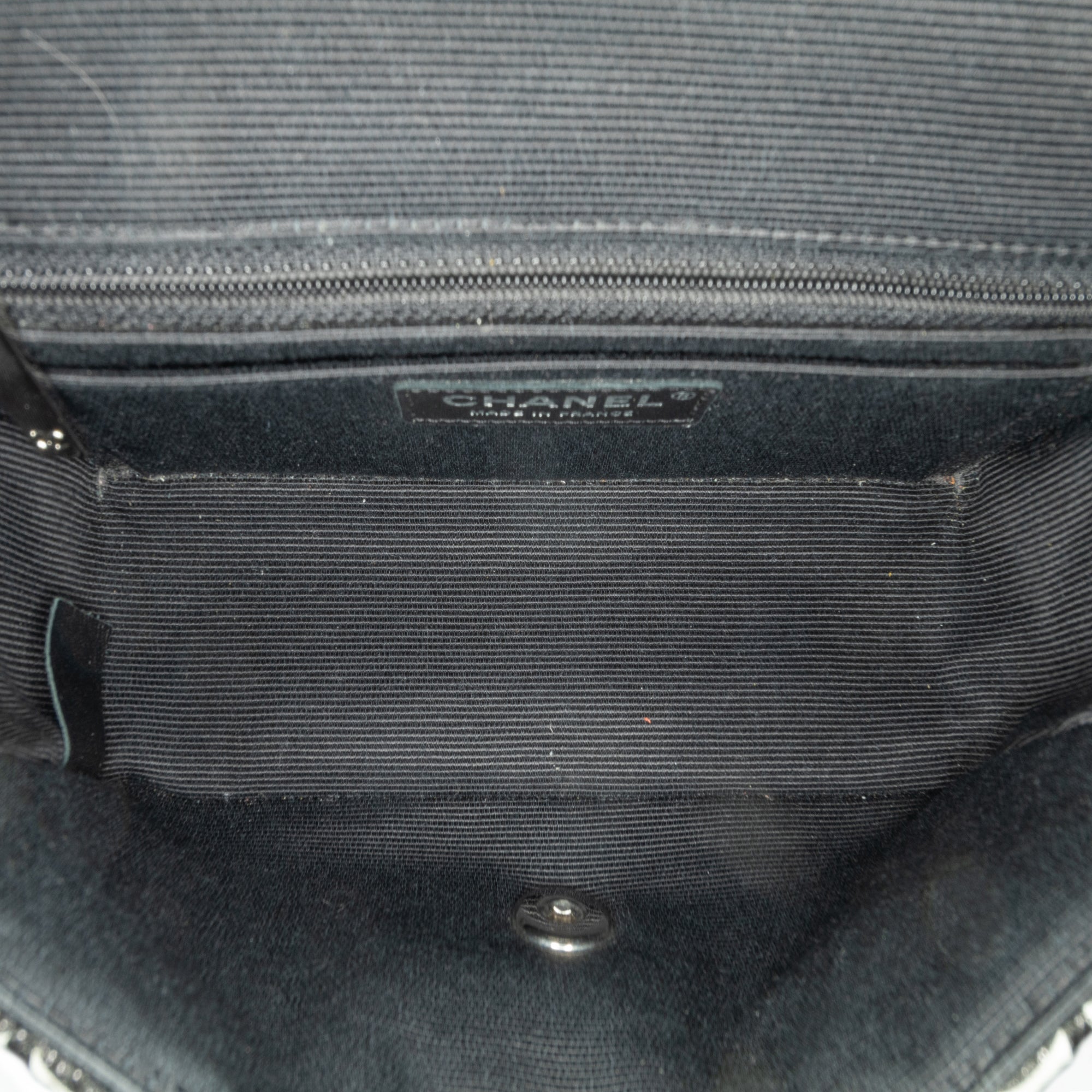 Chanel | Pre-Owned Mini Rectangular Classic Ribbon Tweed Double Flap | White/Off White