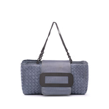 Bottega Veneta | Pre-Owned Canvas Intrecciato Buckle Flap Handbag | Blue/Denim