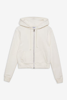 Fall Zip Up Hoodie in White