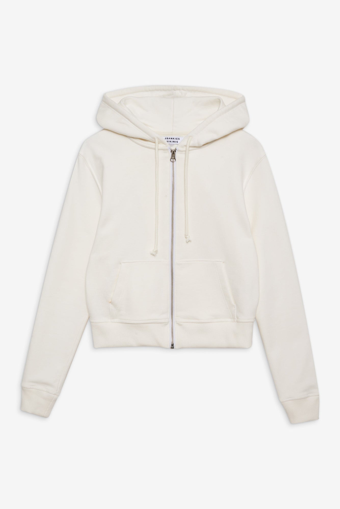 Fall Zip Up Hoodie in White