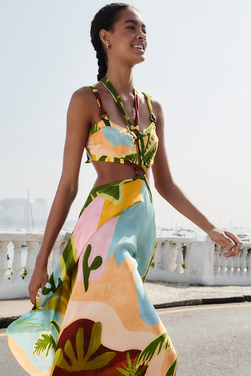 farm rio dress sale Royal Sea Tie Waist Midi (Women) Farm Rio believes in color Farm Rio FINAL SALE!!! Rococo