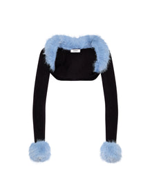 Faux Fur Bolero | Black/Powder