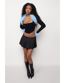 Faux Fur Bolero | Black/Powder
