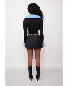Faux Fur Bolero | Black/Powder