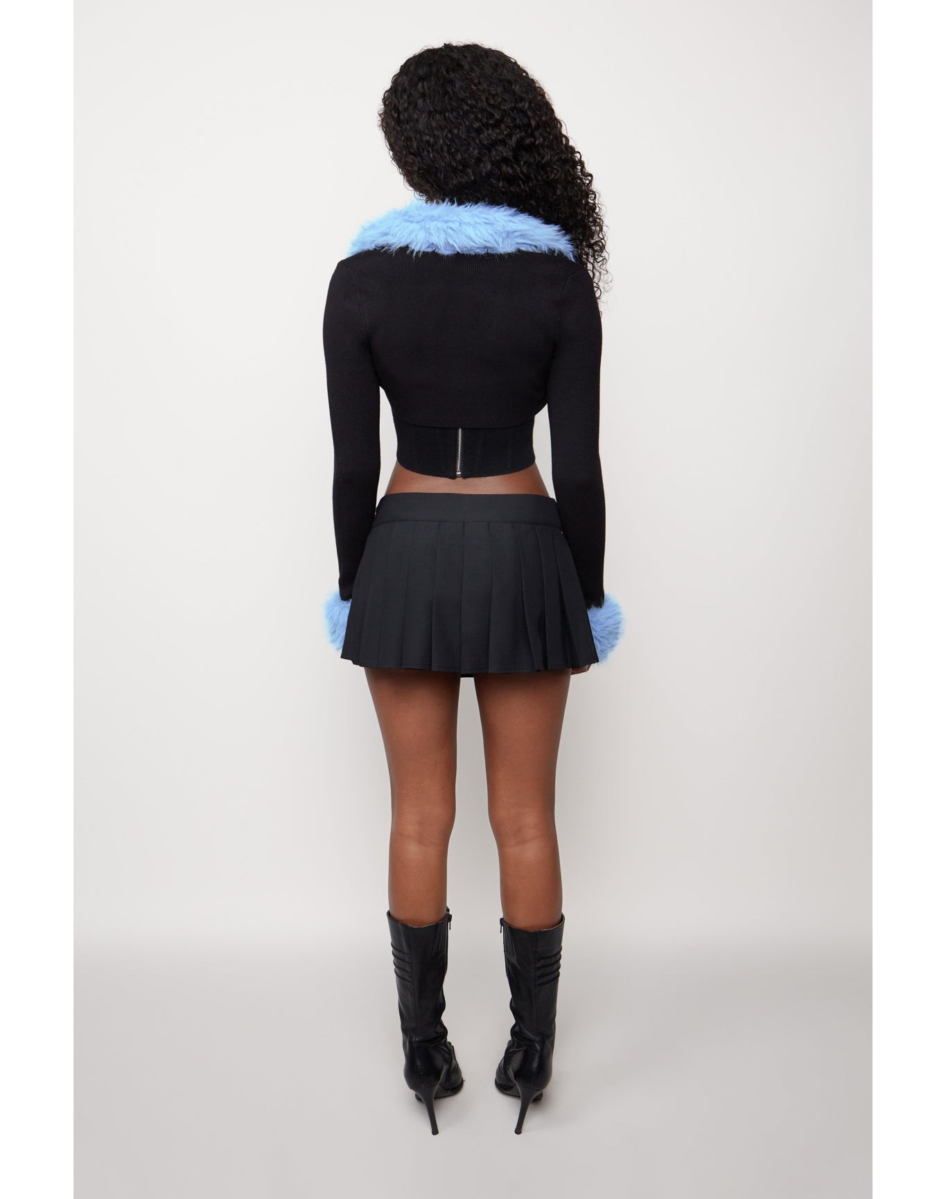 Faux Fur Bolero | Black/Powder