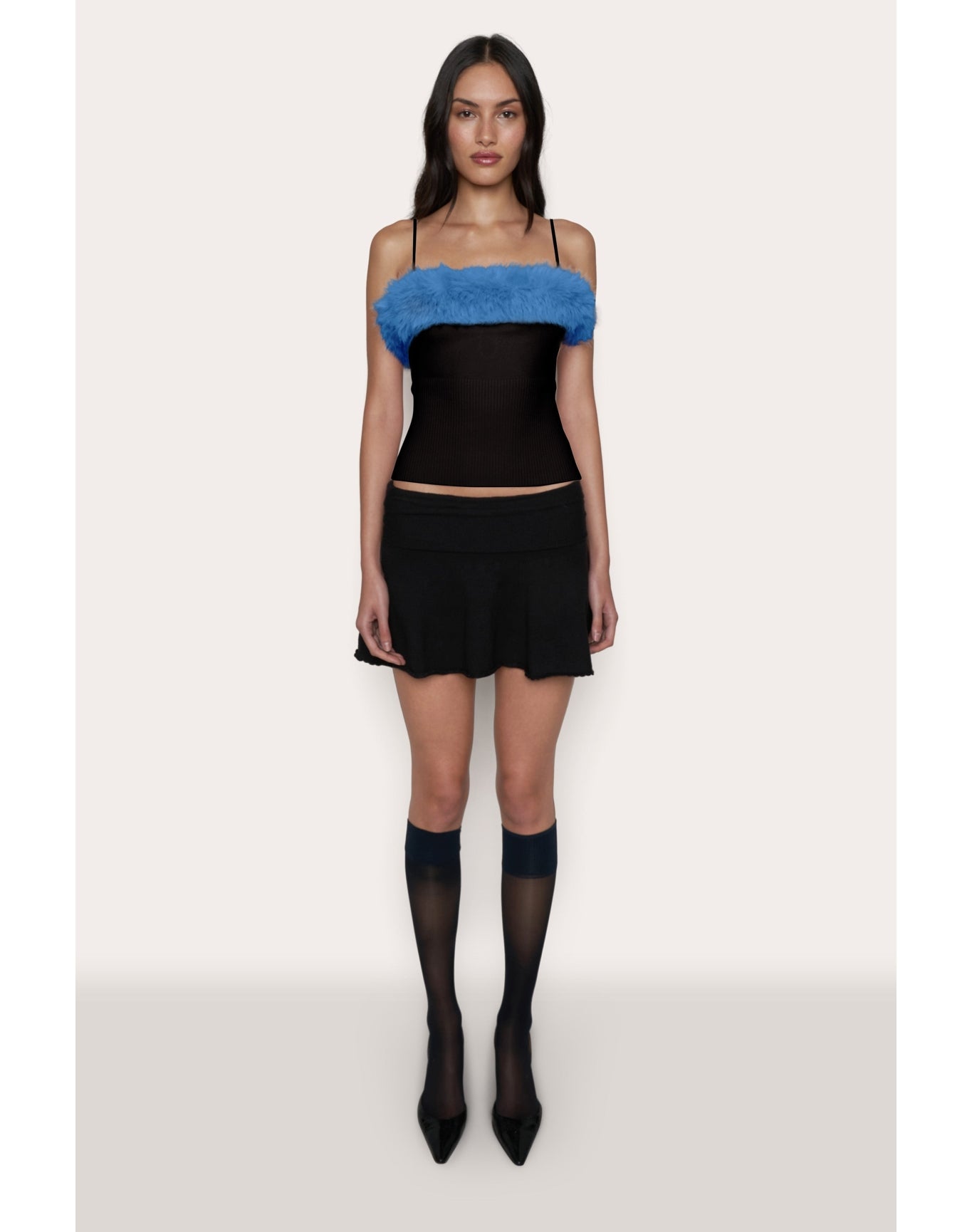 Faux Fur Cami | Black