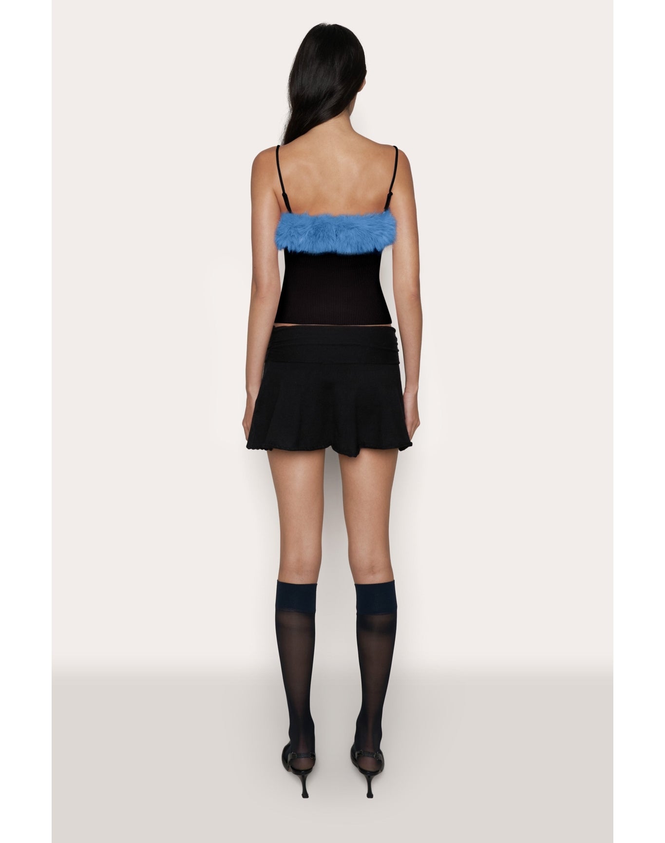 Faux Fur Cami | Black