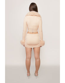 Faux Fur Knit Bolero | Cream
