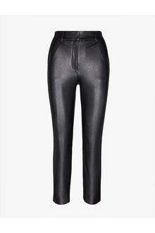 Faux Leather 7/8 Trouser | Black