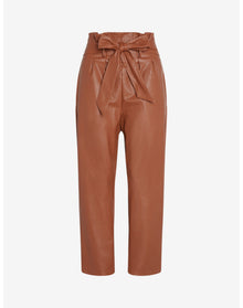 Faux Leather Paperbag Pants | Cocoa