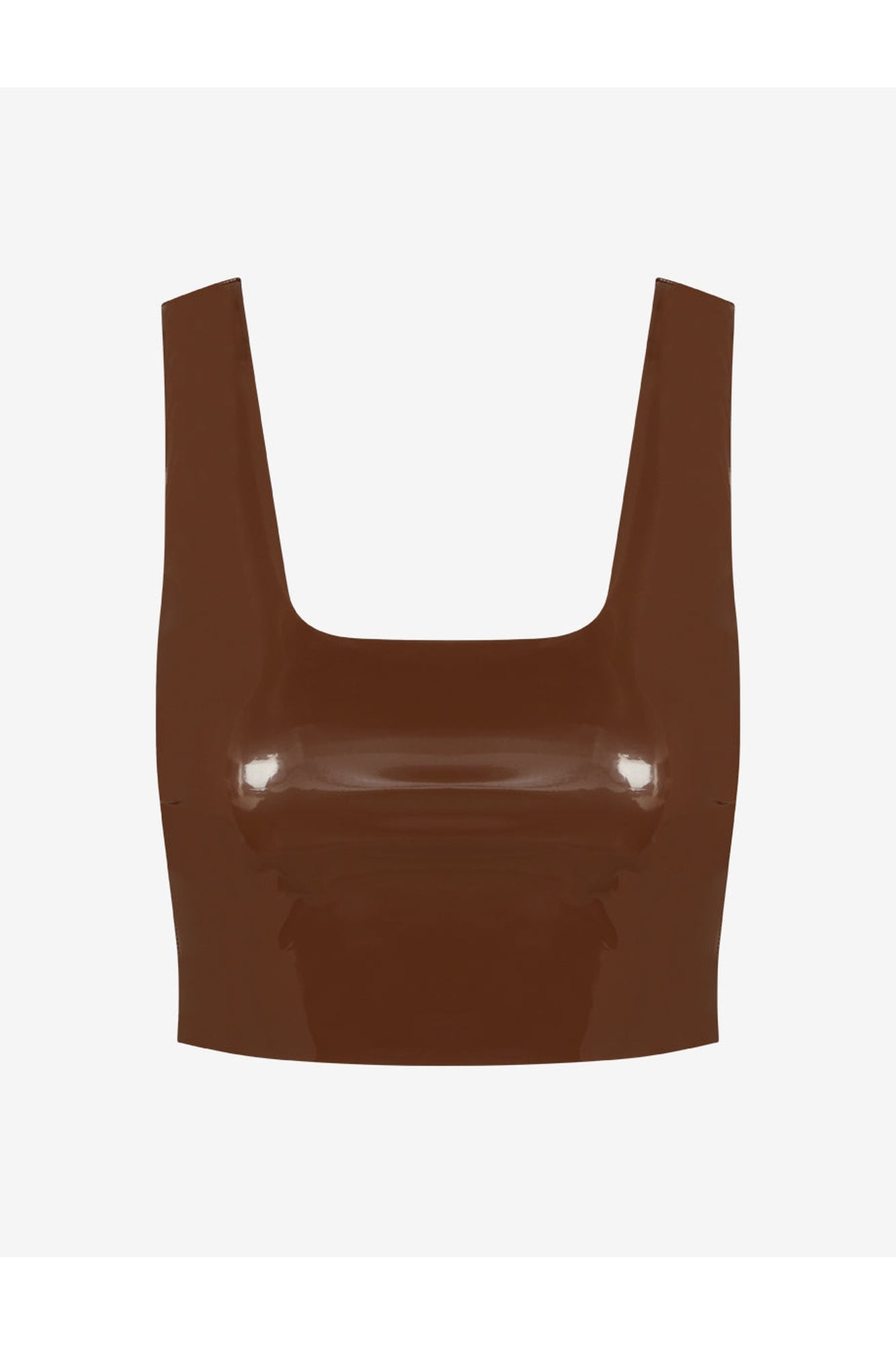 Faux Patent Leather Crop Top | Cinnamon