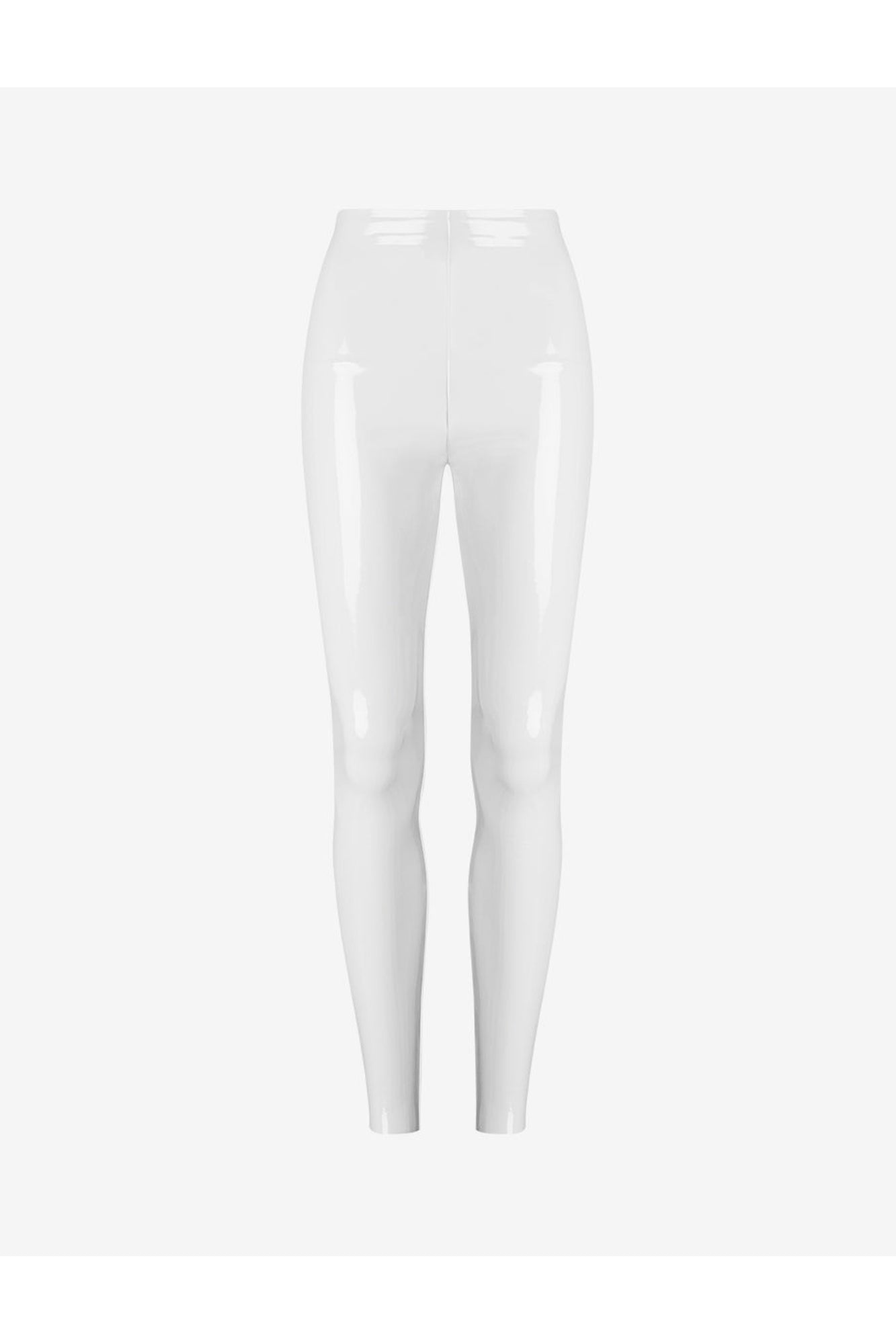 Faux Patent Leather Flare Legging | White