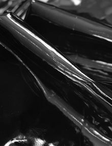 Faux Patent Leather Midi Skirt::Black::Detail