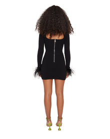 Feather Knit Corset Dress | Black