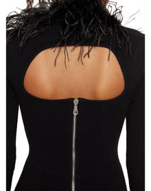 Feather Knit Corset Dress | Black